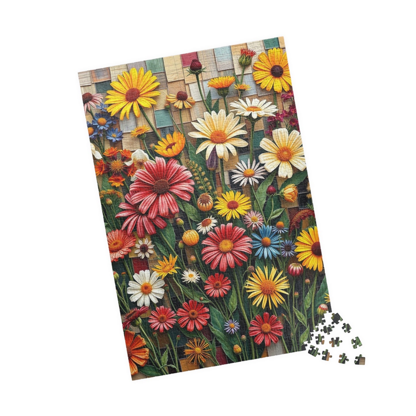 Vibrant Flower Garden Mosaic Puzzle | Perfect Gift for Nature Lovers and Art Enthusiasts, Family Bonding Activity, Birthday, and Relaxation Puzzle The Puzzle Chest