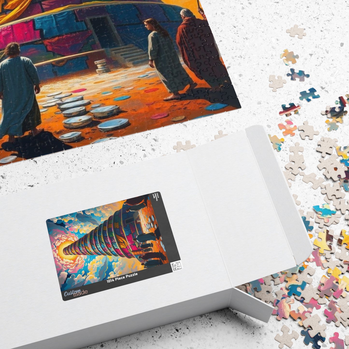 Colorful Tower of Babel Puzzle, Faith Based Jigsaw Game, Mindfulness Activity, Gift for Adult, Challenging Family Fun Brain Teaser Puzzle The Puzzle Chest