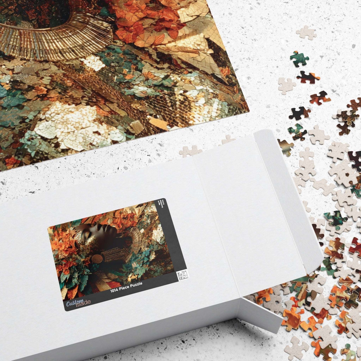 African American Cultural Heritage Jigsaw Puzzle - Afrocentric Black Woman Portrait with Earth Tones Puzzle The Puzzle Chest