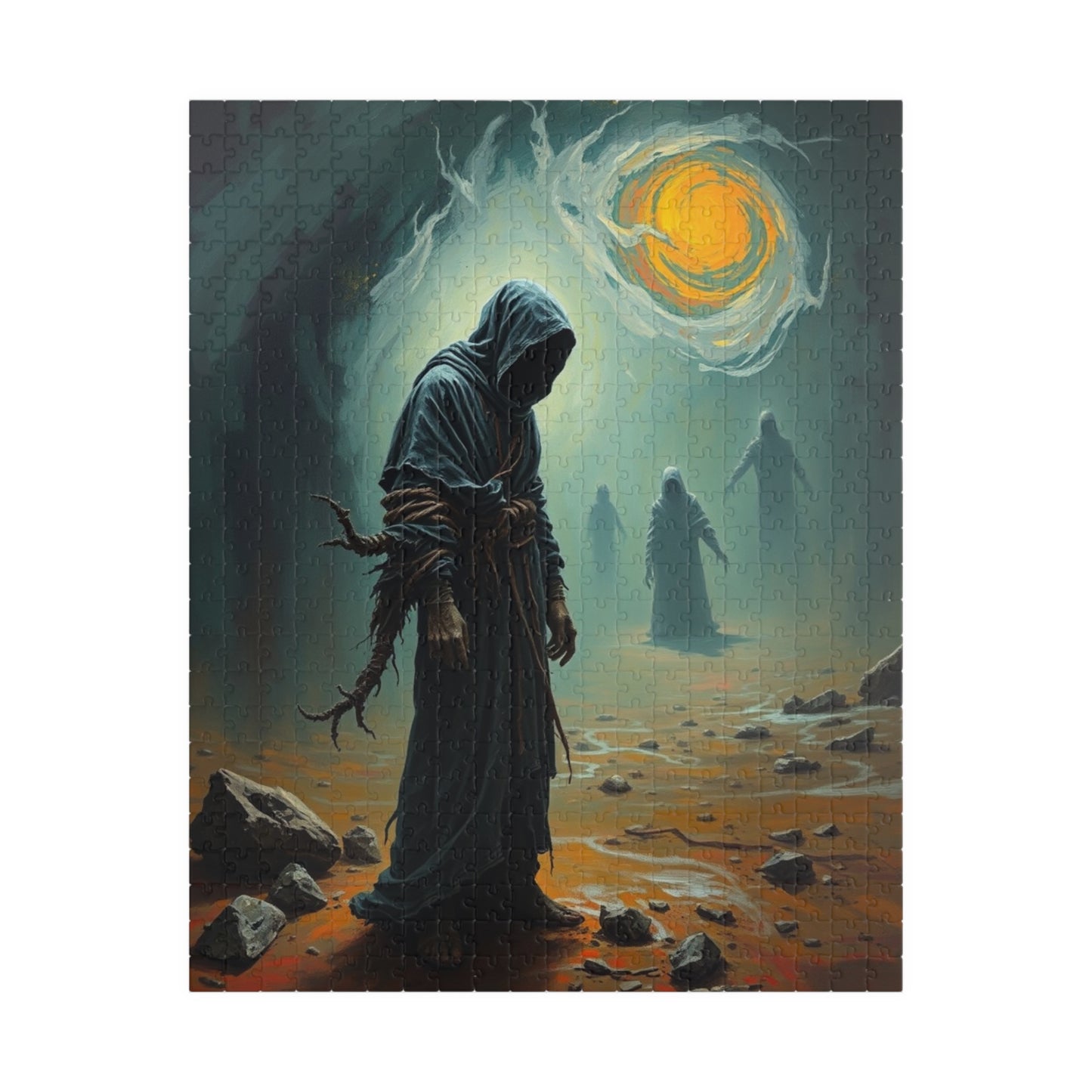 Mystical Dark Fantasy Puzzle - Tormented Figure in Barren Wasteland Gothic Art, Solo Fun or Family Game Night, Ideal Gift for Puzzle Lovers 520 pcs (Vertical) Puzzle The Puzzle Chest