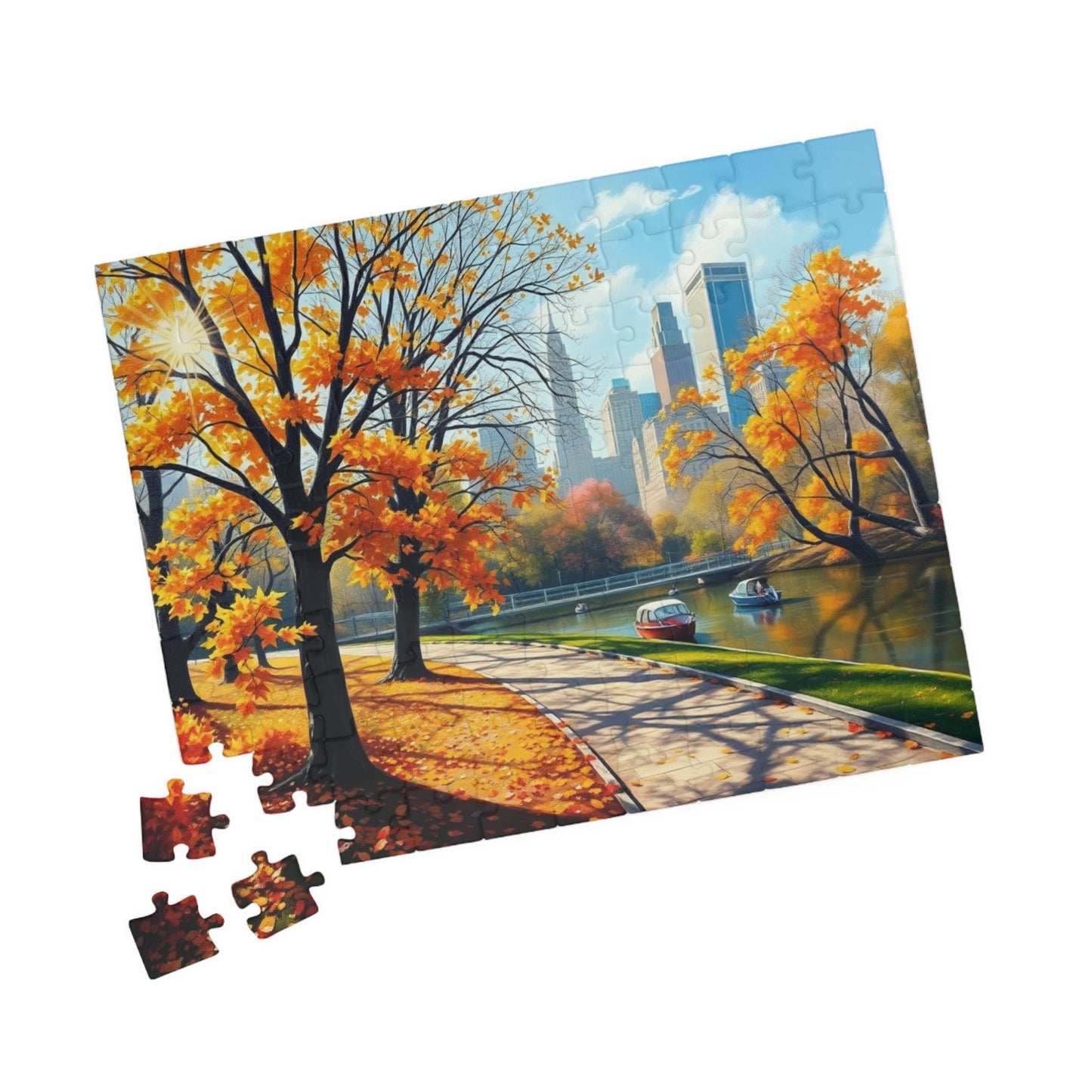 Central Park Autumn Landscape Puzzle, Nature Themed Jigsaw Game, Mindfulness Activity, Family Game Night, Puzzle Lover Gift Brain Teaser Puzzle The Puzzle Chest