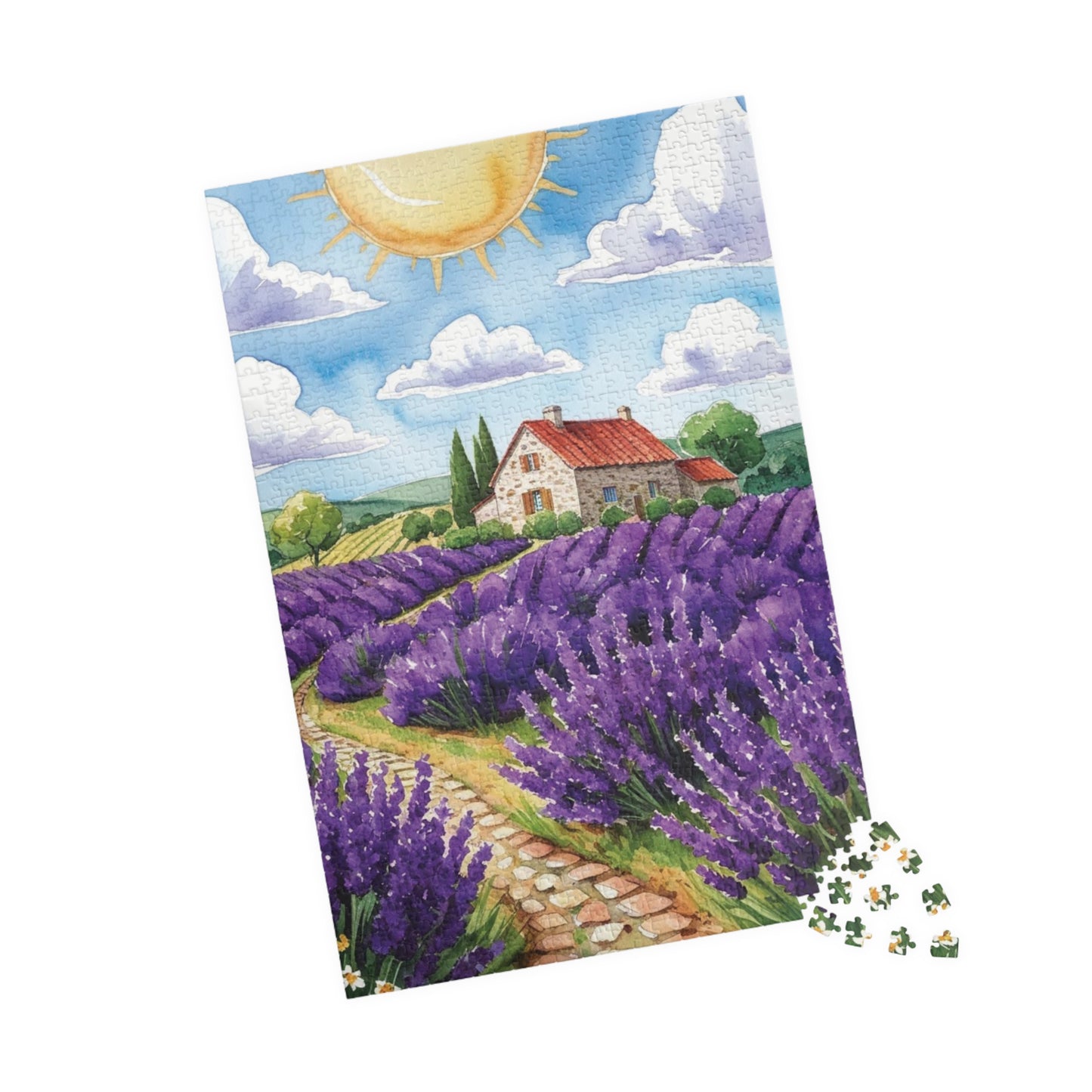 Lavender Field Landscape Puzzle, Relaxing Jigsaw Game for Adults, Mindful Activity, Home Decor Wall Art, Gift Idea for Puzzle Lover, Hobby Puzzle The Puzzle Chest