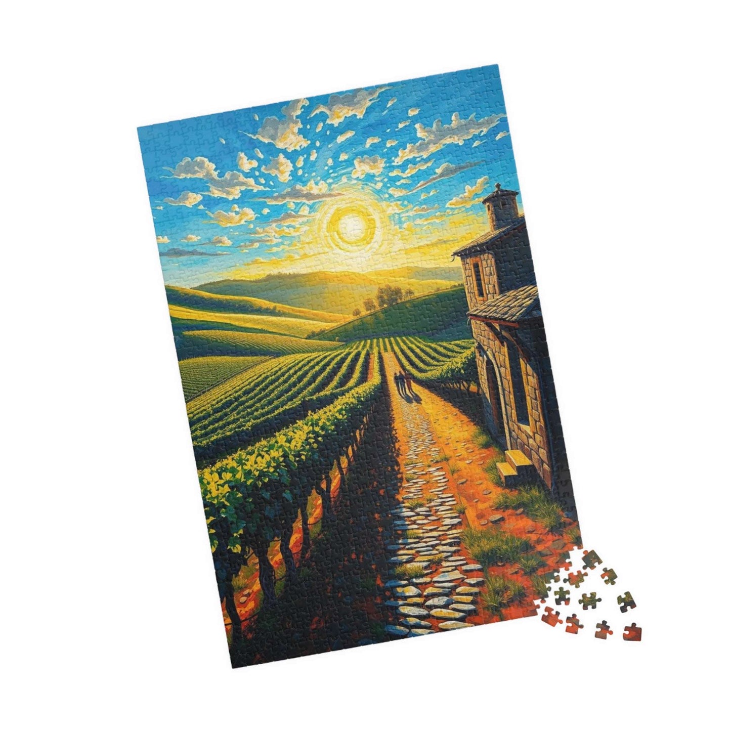 Scenic Vineyard Puzzle, Nature Puzzle, Sunset Jigsaw, Family Activity, Gift for Puzzle Lovers Puzzle The Puzzle Chest