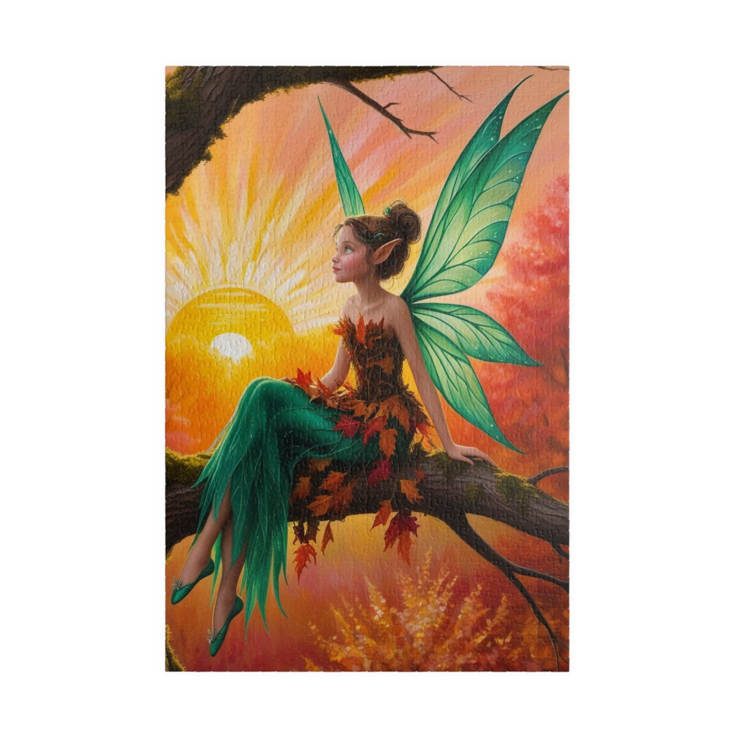 Fairy Jigsaw Puzzle, Mystical Woodland Fairy Sunrise Scene, Ideal for Solo Fun or Family Activity, Fantasy Lover Holiday Birthday Gift for Friends 1014 pcs (Vertical) Puzzle The Puzzle Chest