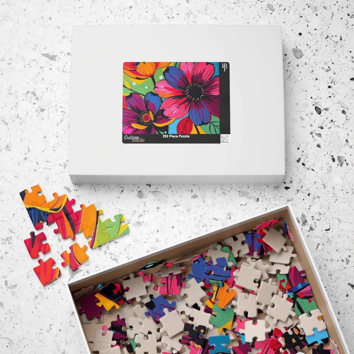 Floral Art Puzzle, Colorful Flower Jigsaw for Relaxation, Gift for Puzzlers, Home Entertainment, Fun Family Activity, Mindful Brain Teaser Puzzle The Puzzle Chest