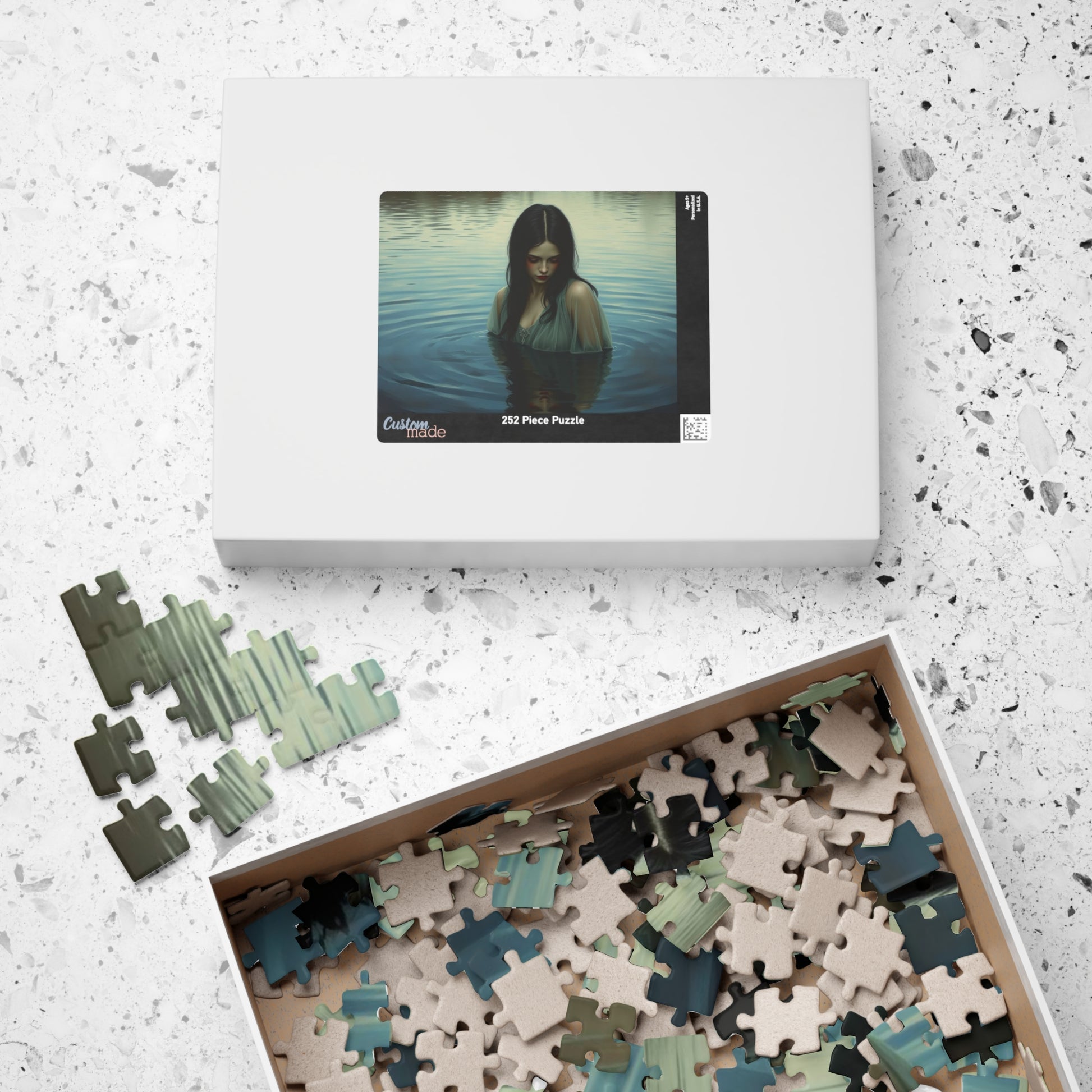 The Veil Between Gothic Jigsaw Puzzle, Mystical Reflection, Enigmatic Water Scene, Gothic Art Print, Gift for Friend, Solo Fun, Game Nights Puzzle The Puzzle Chest
