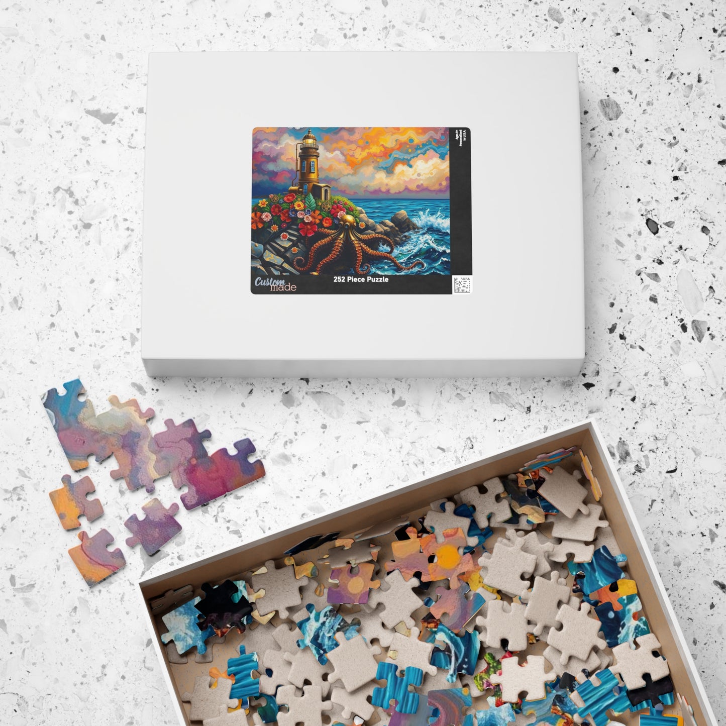 Ocean Lighthouse Puzzle - Steampunk Jigsaw Game for Adults, Nautical Theme Home Entertainment, Mindfulness Activity, Holiday Birthday Gift Puzzle The Puzzle Chest