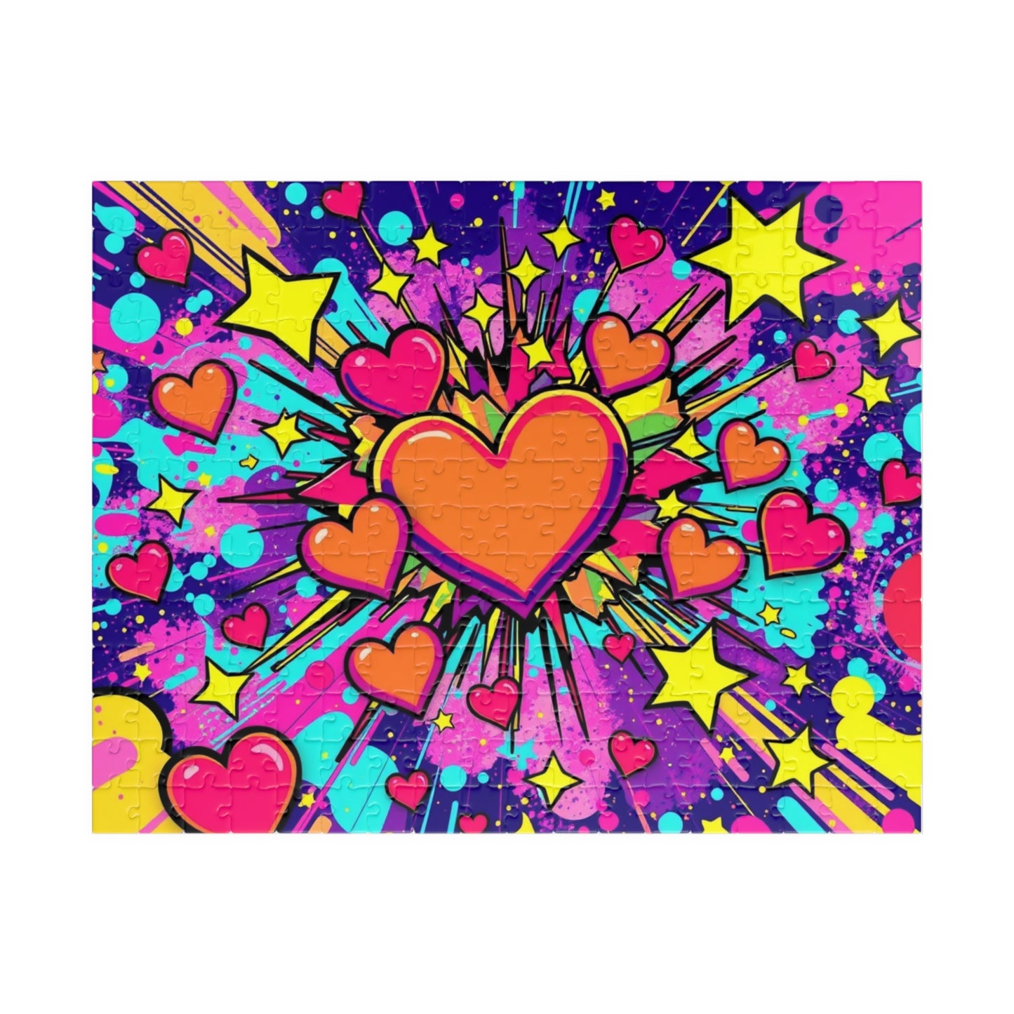 Overlapping Hearts Jigsaw Puzzle for Adults - Pop Art Design, Solo Fun or Family Activity, Puzzle Lover Gift for Friend Birthday Holiday 252 pcs (Horizontal) Puzzle The Puzzle Chest