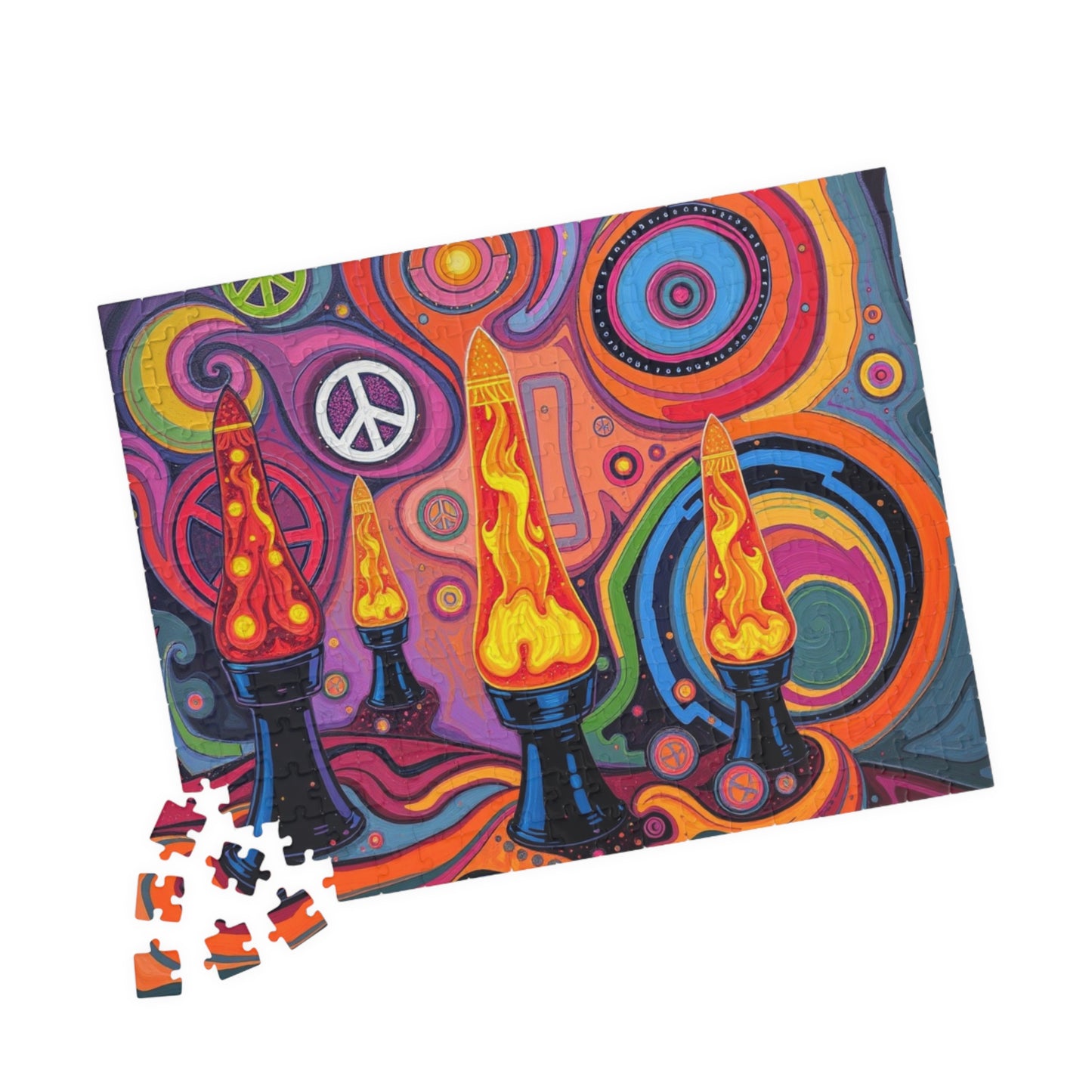 Vibrant Lava Lamp Puzzle - 110, 252, 520, 1014-piece Pop Art Jigsaw for Adult Home Entertainment, Fun Gift for Teens, Retro Vibe Puzzle Fun Puzzle The Puzzle Chest