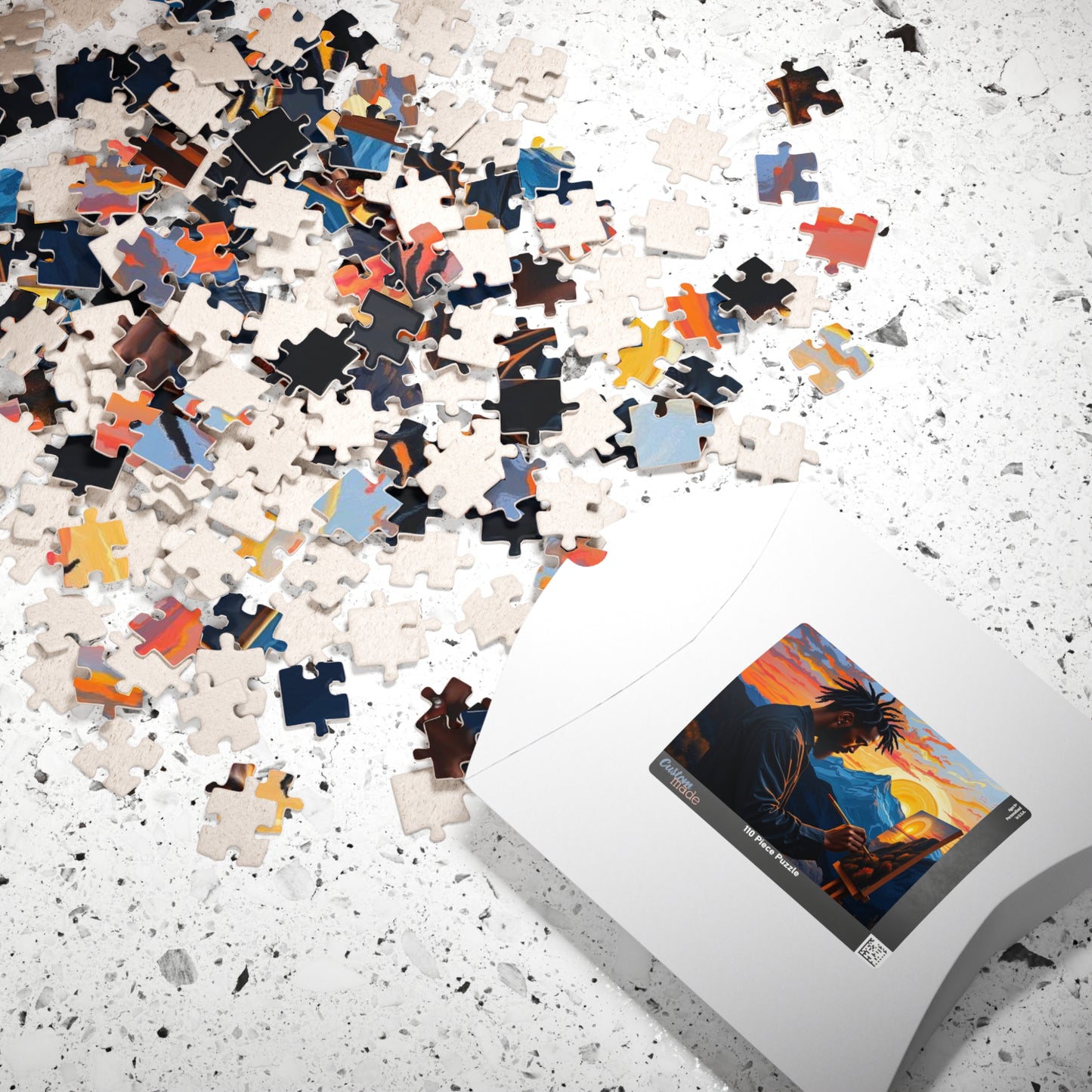 Black Man Painting Jigsaw Puzzle - Afrocentric Art 110, 252, 520, 1014 Pieces, African American Puzzle, Black Artwork Game Puzzle The Puzzle Chest