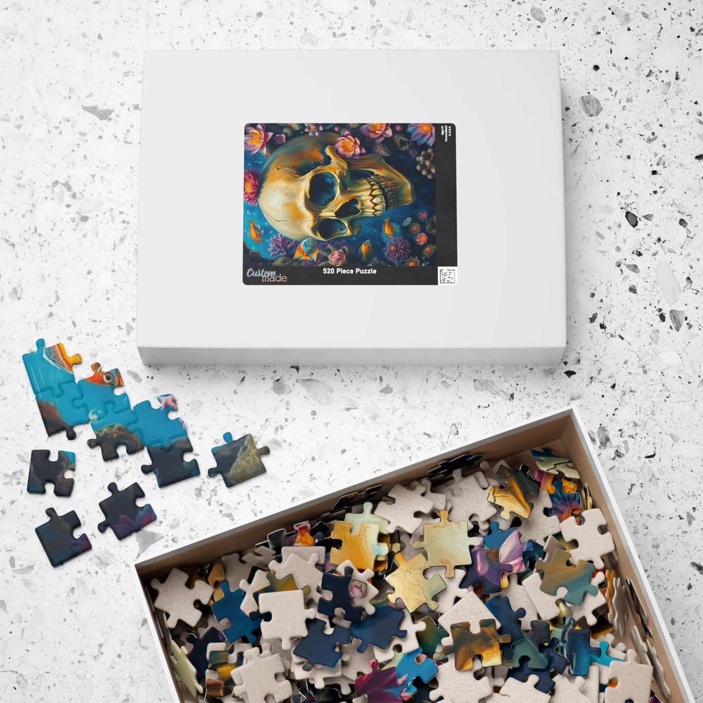 Skull Ocean Puzzle, Unique Skull Artwork, 110-1014 Piece Gothic Adult Jigsaw Game, Gift for Puzzle Enthusiast, Perfect Home Entertainment Puzzle The Puzzle Chest
