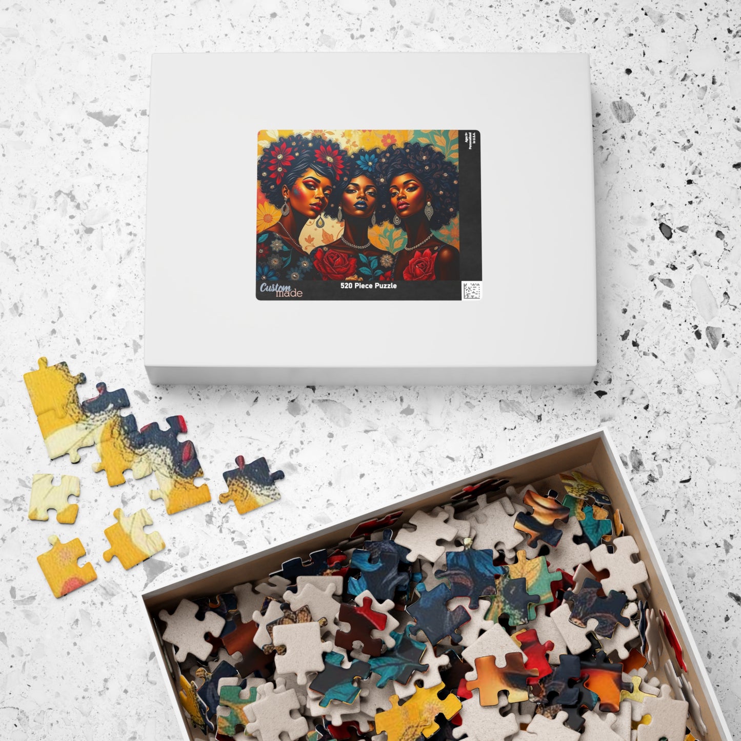 Three Sisters Jigsaw Puzzle, Afrocentric Black Woman Artwork, Cultural Design for Family Fun, Home Entertainment Gift for Puzzle Lover Puzzle The Puzzle Chest