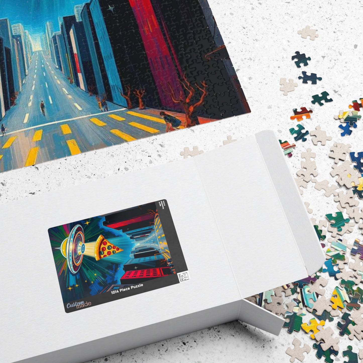 Cosmic Pizza Puzzle - Pop Art Jigsaw Game | Fun UFO Design | Unique Gift for Pizza Lovers | Family Game Night Puzzle | Mindful Brain Teaser Puzzle The Puzzle Chest