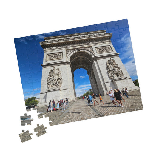 Arc de Triomphe Puzzle - Realistic View, French Architecture Jigsaw Game for Adults, Parisian Landmark Gift, Brain Teaser, Travel Theme 110 pcs (Horizontal) Puzzle The Puzzle Chest