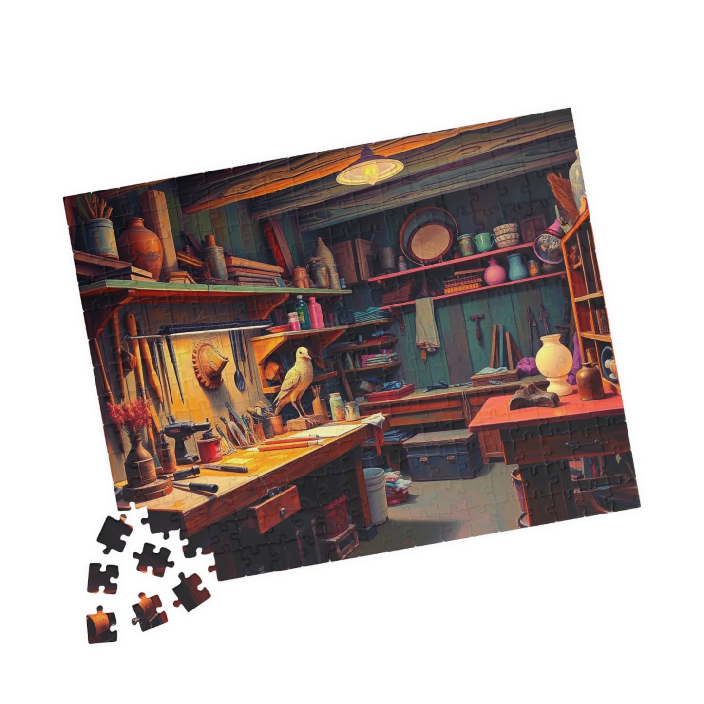 Woodworking Workshop Puzzle, Jigsaw Game for Adults Teens and Seniors, 110/252/520/1014-Piece, Entertaining Staycation Pastime, Mindful Gift Puzzle The Puzzle Chest