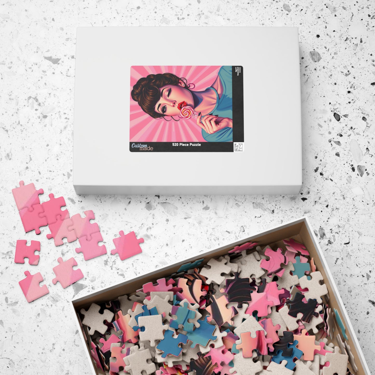 Candy Girl Pop Art Jigsaw Puzzle, Vintage Glamour Puzzle 110 - 1014-piece, Retro Gift for Puzzle Lovers, Home Activity, Fun Collectible