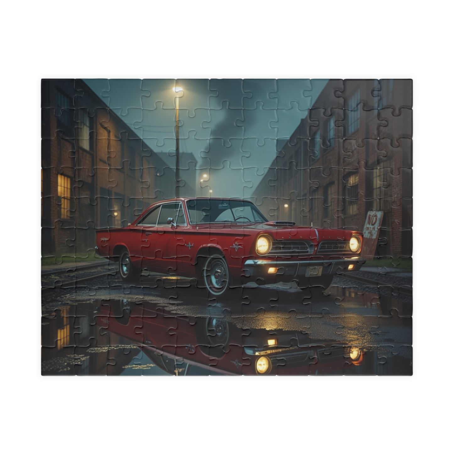 Vintage Car Puzzle - Classic Red 1960 Fury, Nostalgic Jigsaw for Retro Car Lover 110 pcs (Horizontal) Puzzle The Puzzle Chest