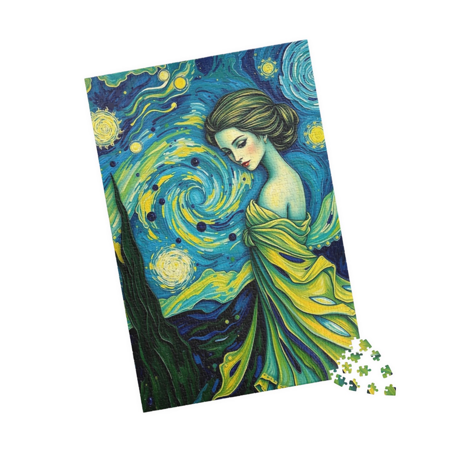 Starry Night Abstract Puzzle - Serene Woman Puzzle The Puzzle Chest