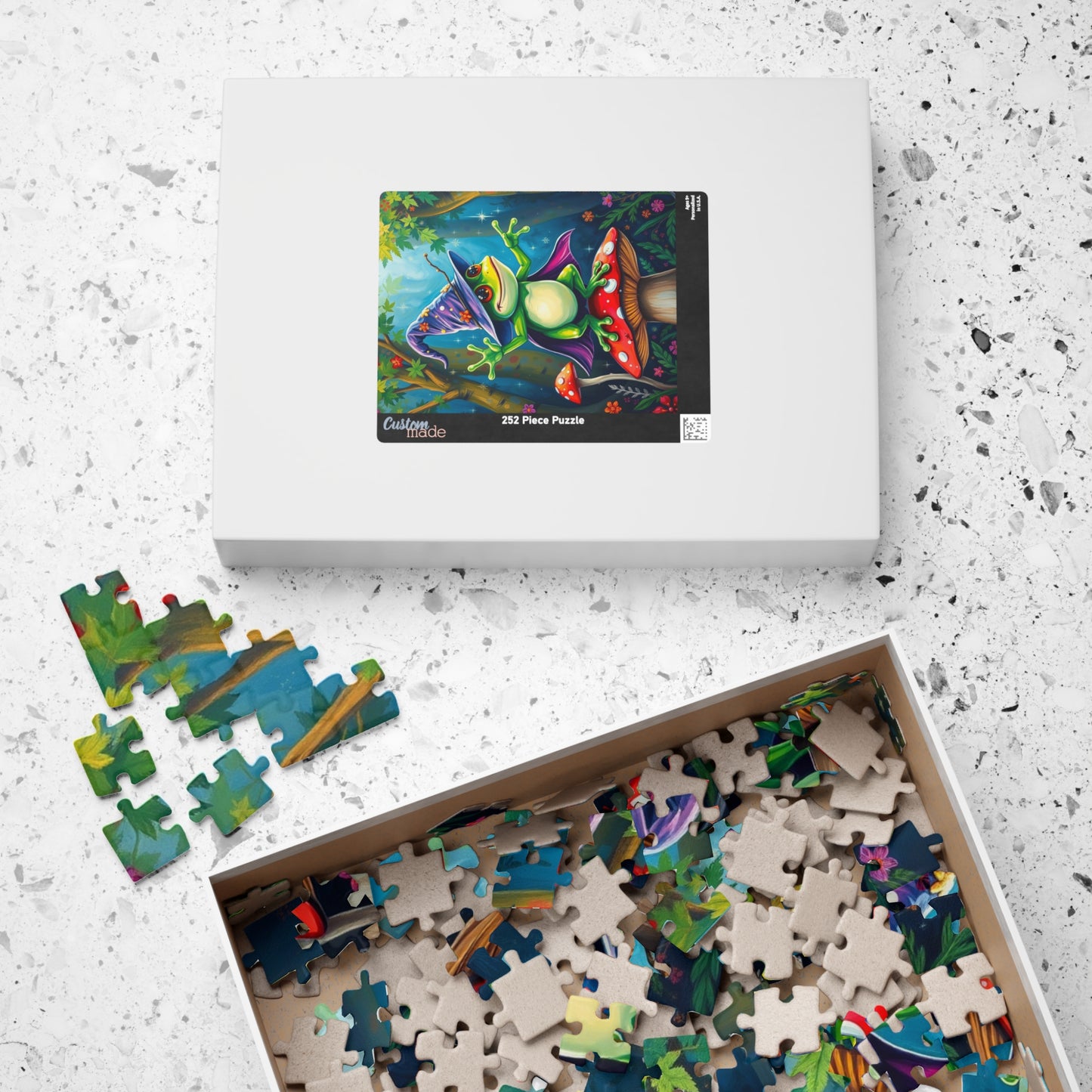 Whimsical Frog Puzzle, Colorful Nature Scene Jigsaw Gift for Adults, Fun Family Game Night, Home Entertainment Mindfulness Activity Puzzle The Puzzle Chest
