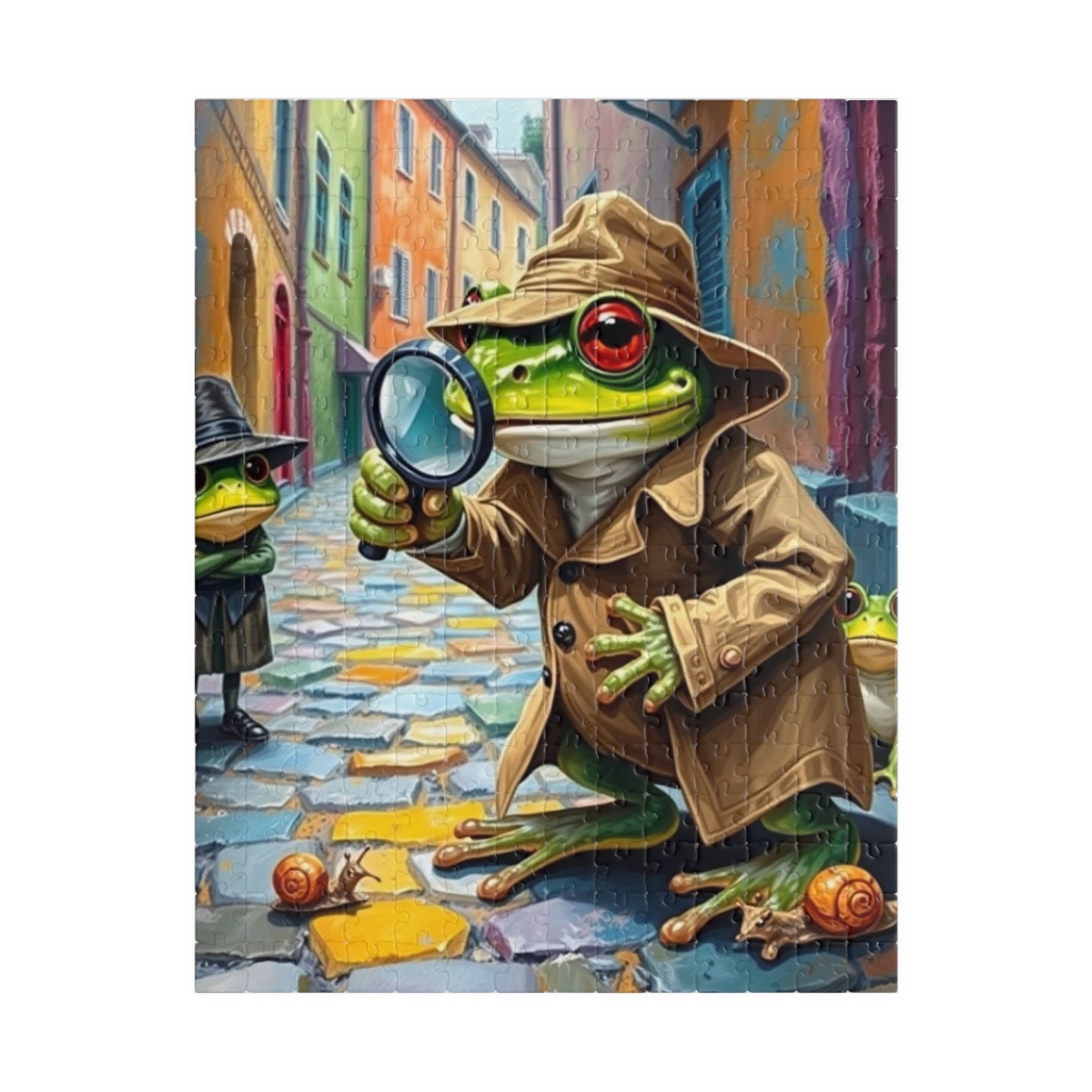 Detective Frog Jigsaw Puzzle - Whimsical Animal Jigsaw for Puzzle Lovers, Family Fun, Game Night, Creative Gift for Adults, Brain Teaser 252 pcs (Vertical) Puzzle The Puzzle Chest