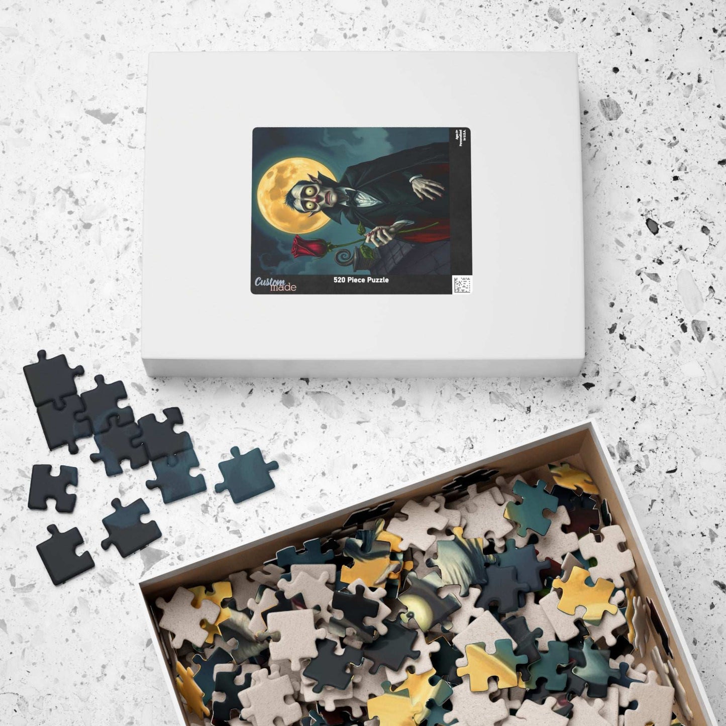Spooky Vampire Themed Puzzle - Whimsical Gothic Art, Fun Halloween Activity, Unique Gift for Horror Lovers, Family Game Night Puzzle The Puzzle Chest