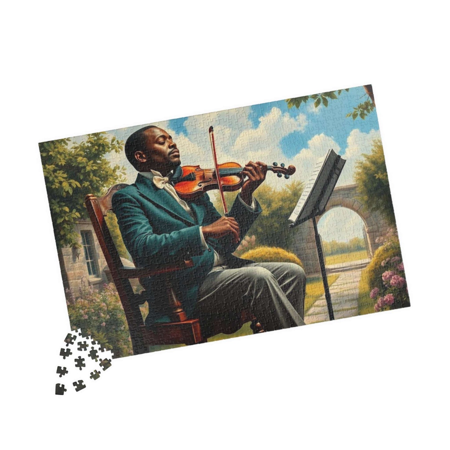 Black Victorian Musician Jigsaw Puzzle, Afrocentric Artwork Featuring Black Man 1014 pcs (Horizontal) Puzzle The Puzzle Chest