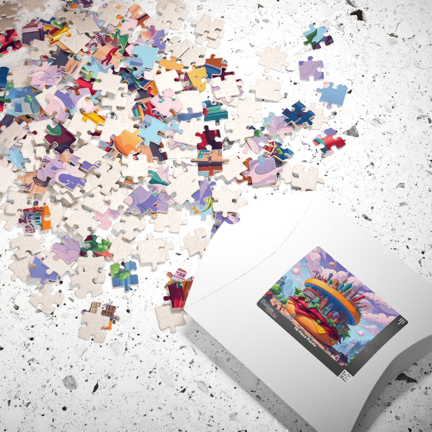 Giant Burger Cityscape Pop Art Puzzle, Colorful Fun and Unique Jigsaw Game Toy, Gift for Food and Urban Art Lovers, Entertaining Pastime Puzzle The Puzzle Chest