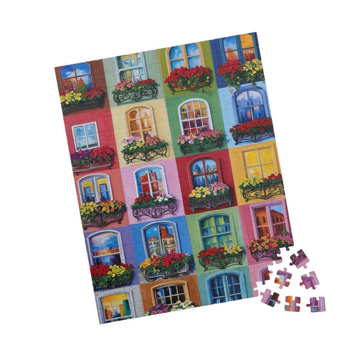 Floral Window Collage Puzzle, Colorful Jigsaw Adult Game for Home, Family or Solo Fun, Unique Puzzle Lover Gift, 110-1014 Piece Puzzle The Puzzle Chest