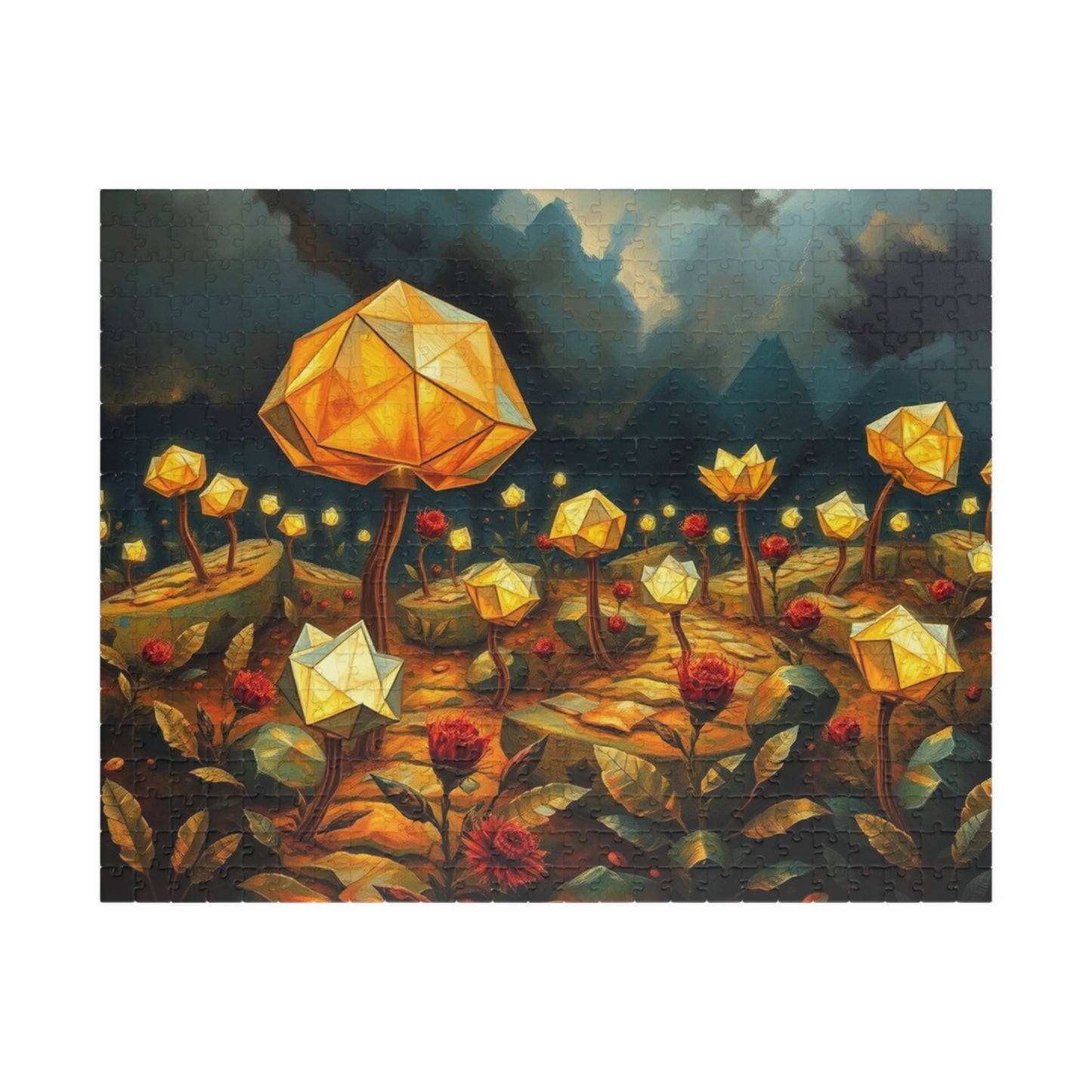 Magical Floral Jigsaw Puzzle - 110, 252, 520, 1014-piece, Perfect for Family Game Night, Gift for Art Lover, Fun Home Entertainment, Mindful 520 pcs (Horizontal) Puzzle The Puzzle Chest