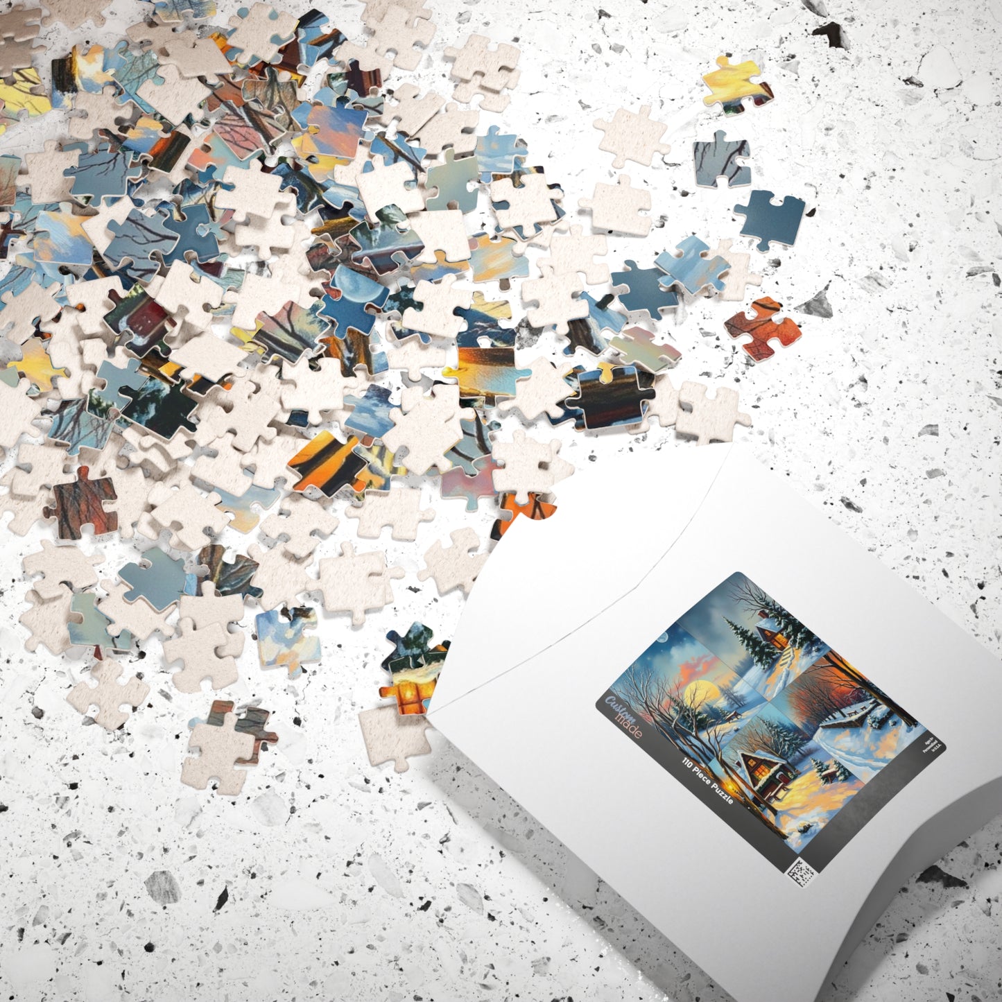 Puzzle, Winter Scene Jigsaw, Four-Quadrant Collage, 110-1014 pieces, Christmas Gift, Snowy Decor, Holiday Puzzle, Family Fun Activity, Puzzle The Puzzle Chest