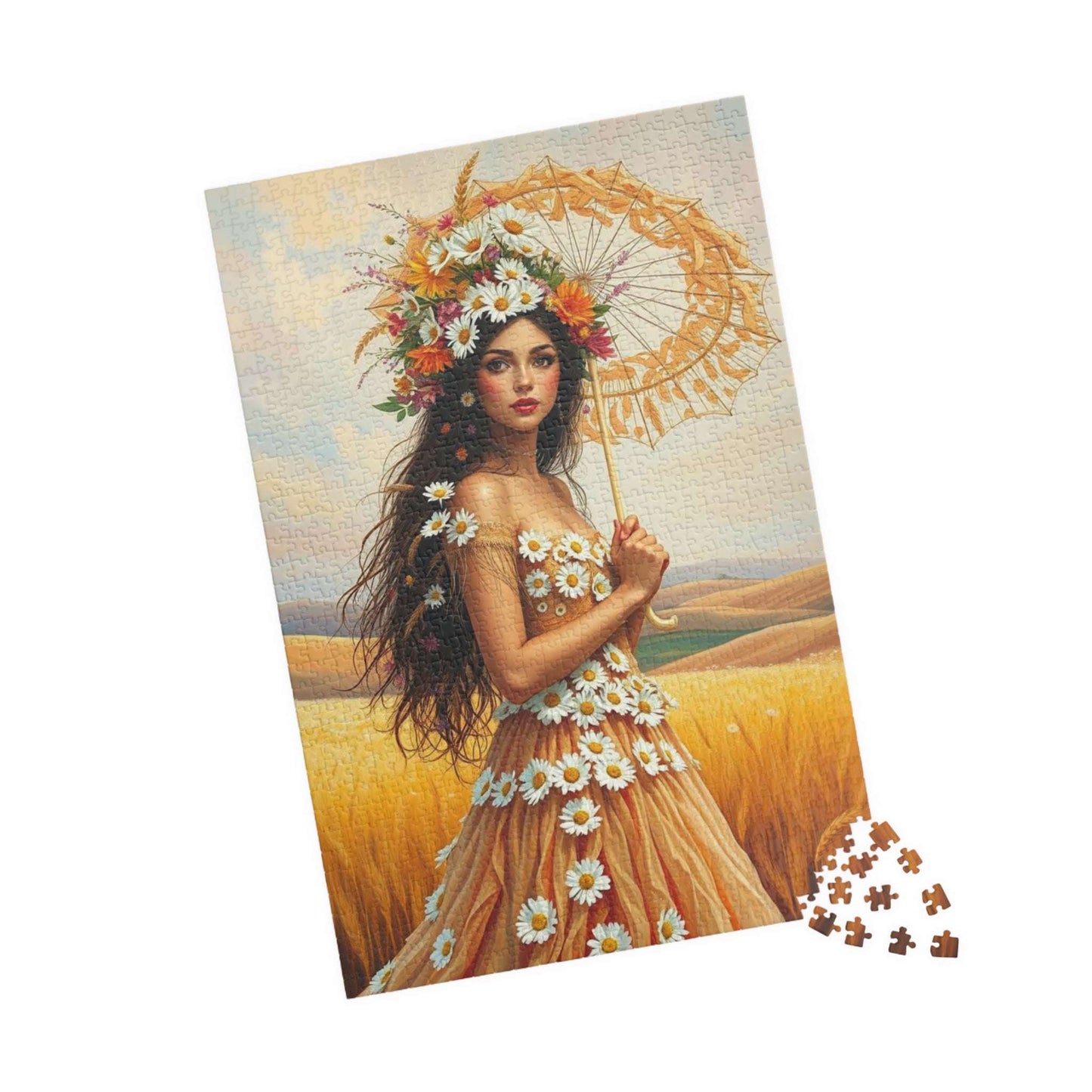 Lady of the Golden Fields - Summer Wildflower Fantasy Jigsaw Puzzle 1014 pcs (Vertical) Puzzle The Puzzle Chest