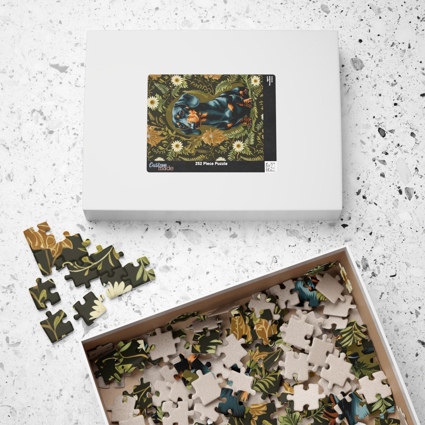 Vintage Dachshund Puzzle - William Morris Inspired 110-1014 Piece Family Dog Jigsaw Game, Fun Indoor Activity, Best Animal Lover Gift Idea Puzzle The Puzzle Chest