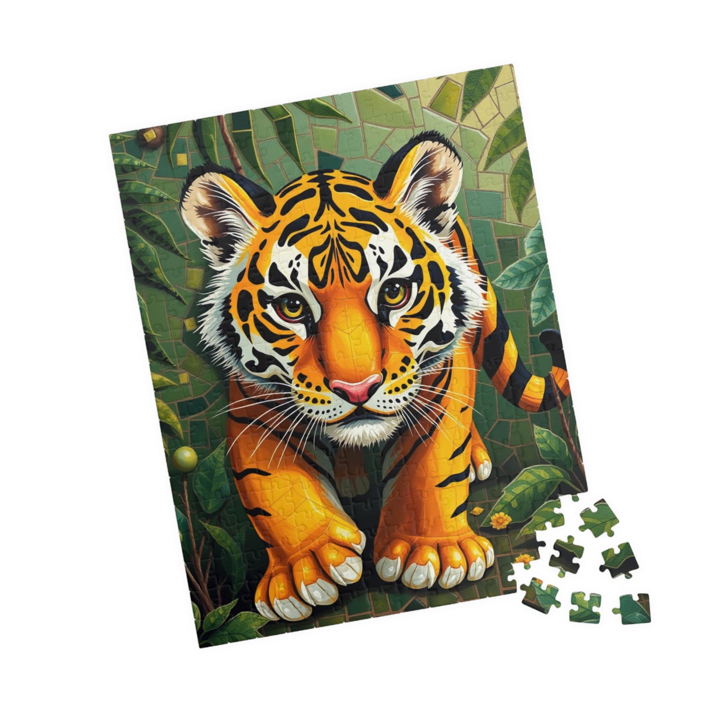 Tiger Mosaic Jigsaw Puzzle, 110 252 520 1014-Piece, Animal Art Puzzle DIY Hobby, Wildlife Jungle Theme Adult Game, Best Gift for Puzzle Fan 252 pcs (Vertical) Puzzle The Puzzle Chest