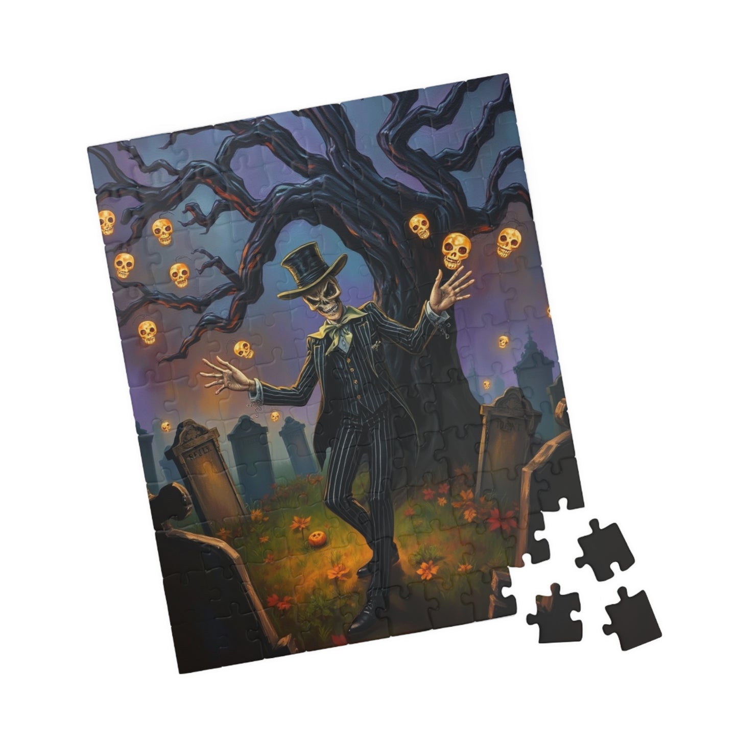 Halloween Themed Puzzle, Spooky Skeleton Design, Adult Jigsaw Game for Fall Decor, Family Game Night, Perfect for Autumn Celebrations, Gift Puzzle The Puzzle Chest