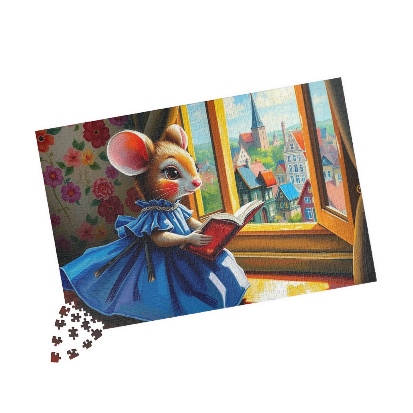 Whimsical Mouse Reading Jigsaw Puzzle, Cozy Home Entertainment, Unique Gift for Adults, Family Game Night, Mental Exercise Puzzle The Puzzle Chest
