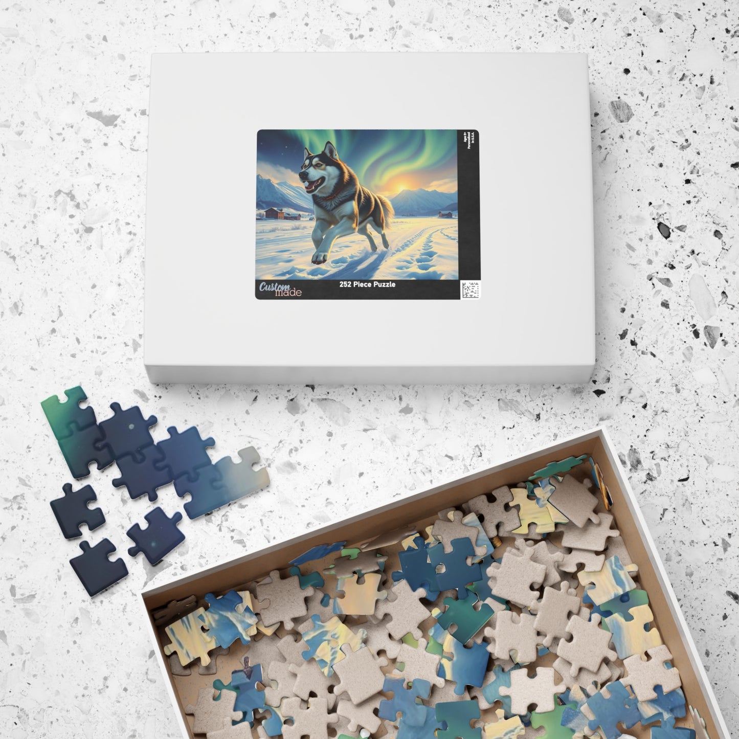 Siberian Husky Jigsaw Puzzle, Stunning Dog Artwork, Friend Gift for Animal Lover, Family Game Night, Home Entertainment Cozy Winter Activity Puzzle The Puzzle Chest