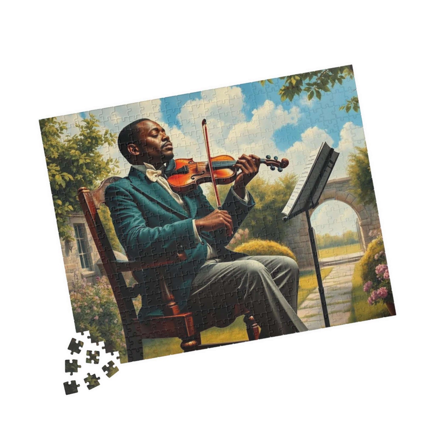 Black Victorian Musician Jigsaw Puzzle, Afrocentric Artwork Featuring Black Man 520 pcs (Horizontal) Puzzle The Puzzle Chest