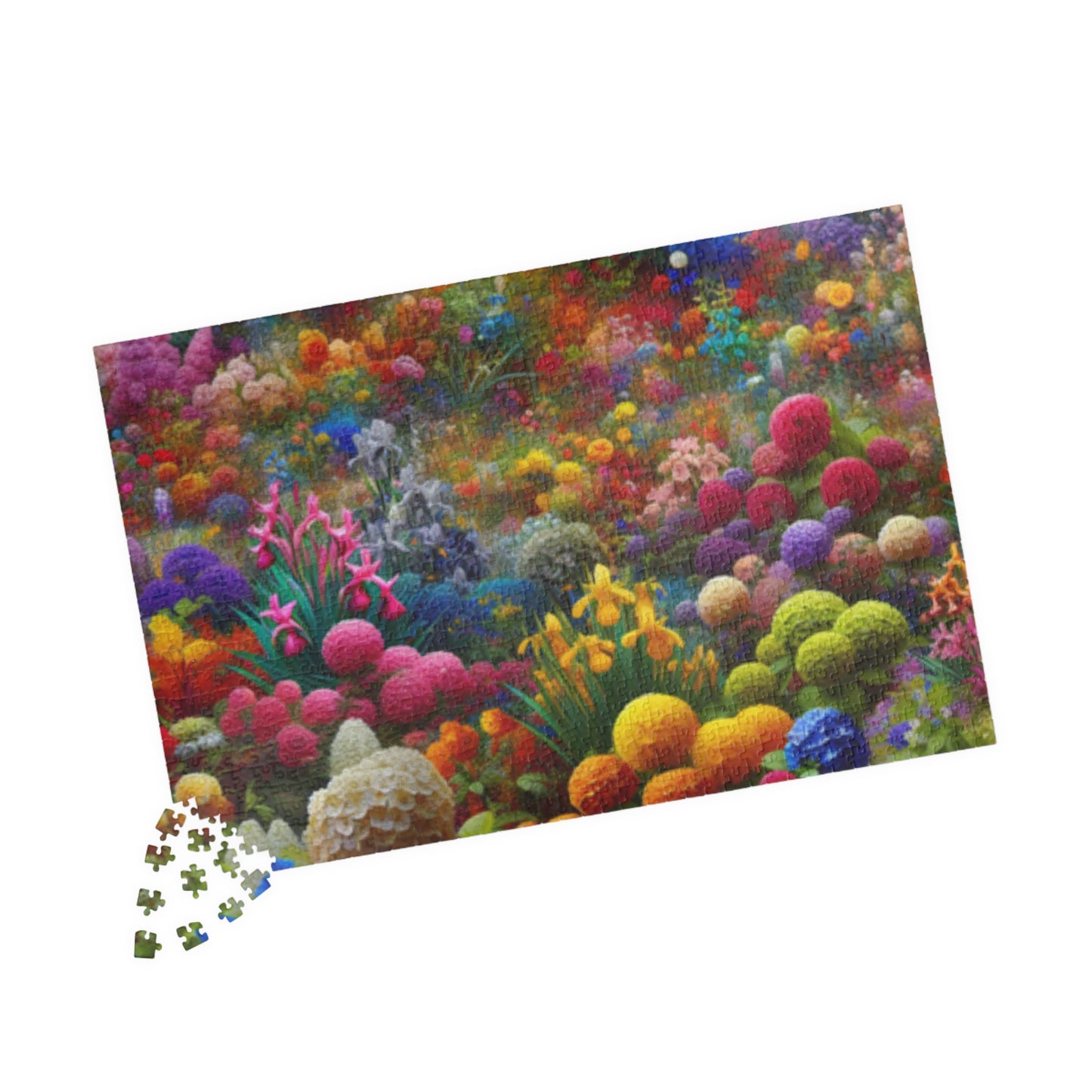 Blooming Wildflower Garden Puzzle, Floral Art Challenging Jigsaw, Flower Tabletop Game Puzzle The Puzzle Chest