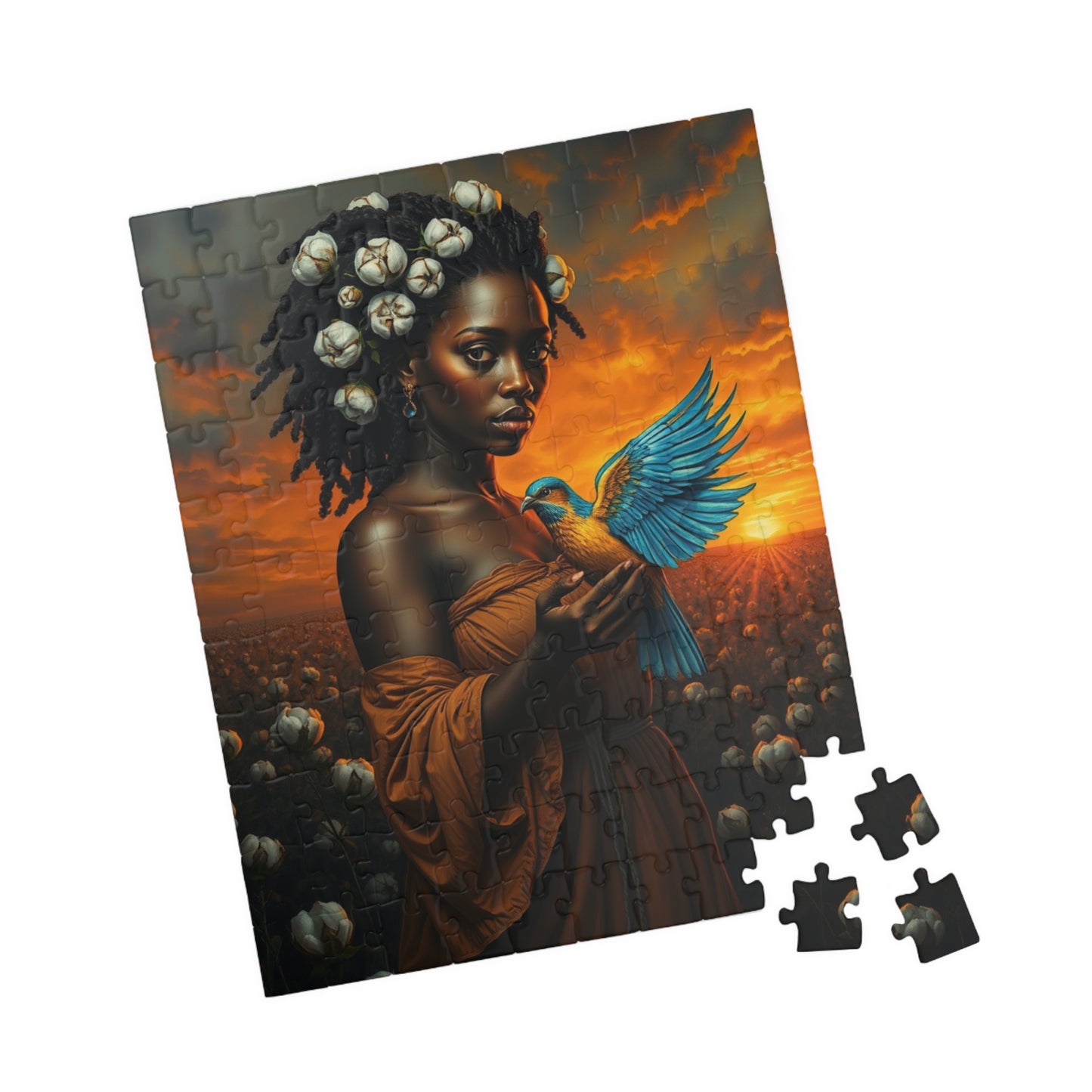Black Woman in Cotton Field Jigsaw Puzzle, Black History African American Puzzle Art for Adults, Afrocentric Family Home Entertainment or Solo Fun, Friend Gift Puzzle The Puzzle Chest