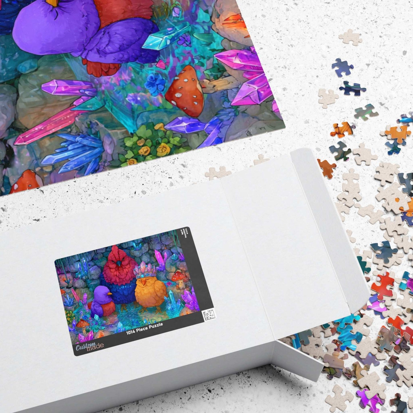Crystal Cave Chicken Puzzle – Magical Chickens in Enchanted Crystal Bath, Whimsical Fairy-Tale Animal Jigsaw Puzzle Puzzle The Puzzle Chest