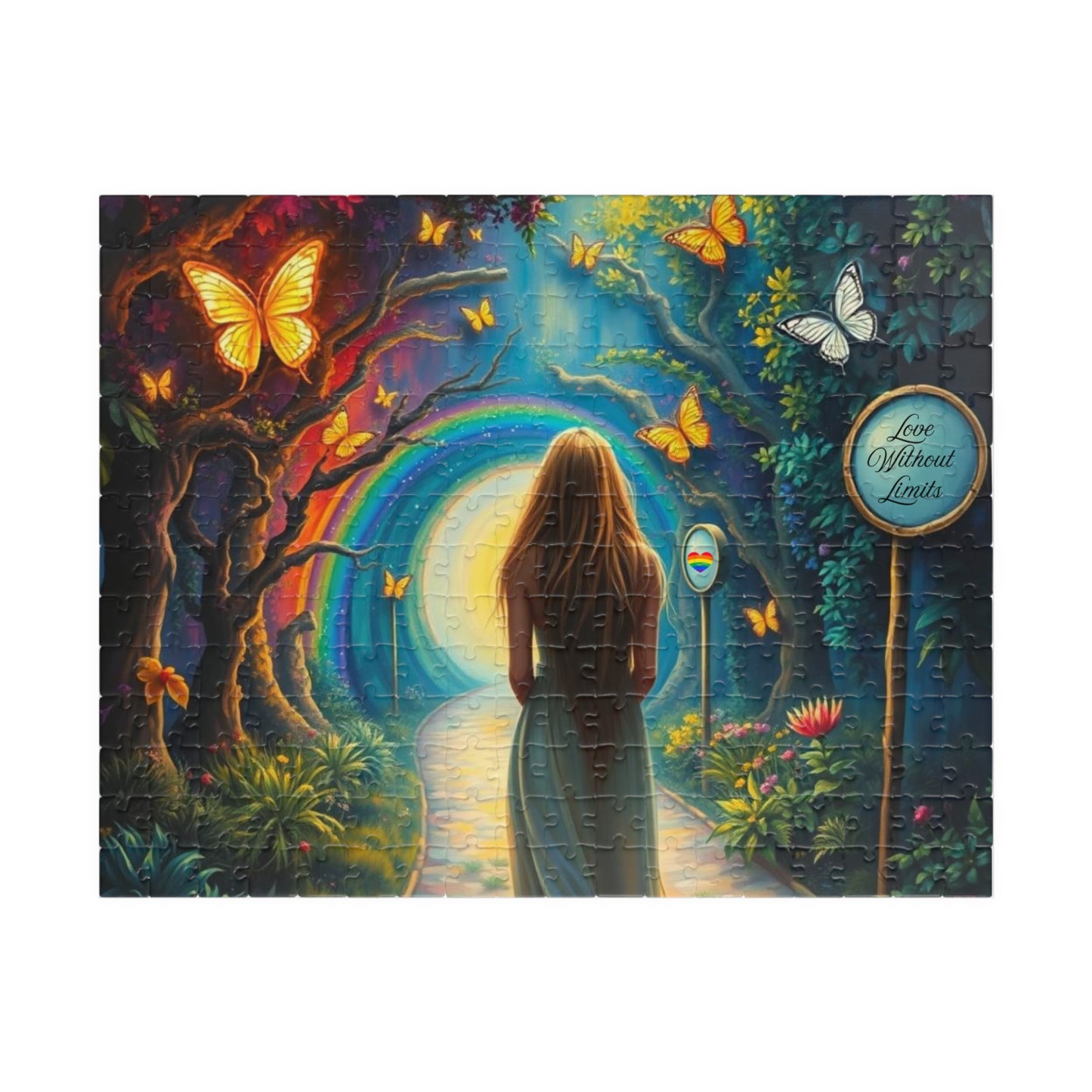Whispers of the Rainbow Garden Jigsaw Puzzle, Rainbow Puzzle, LGBTQ Puzzle Art Pride Month Gift for Adults, Family Activity, Mindfulness 252 pcs (Horizontal) Puzzle The Puzzle Chest