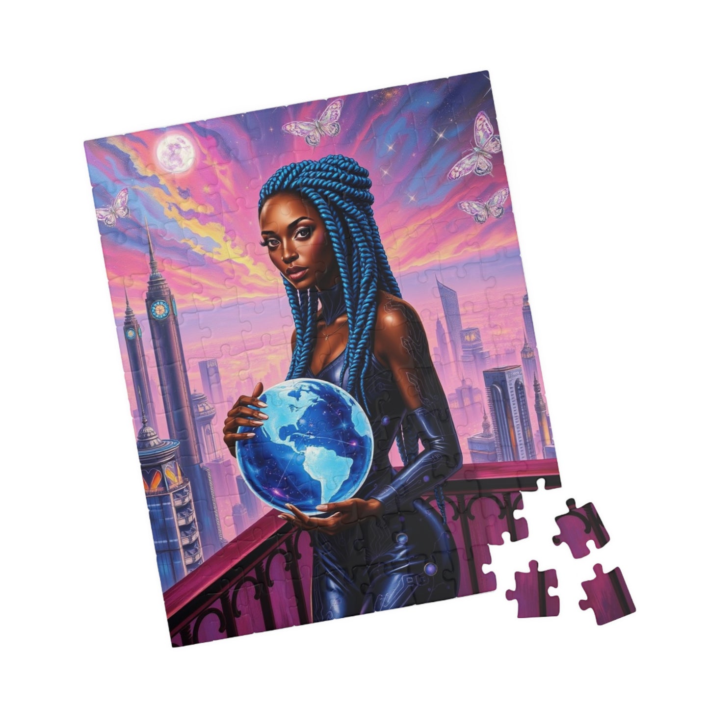 Futuristic African American Woman Art Puzzle - Empowering Black Female Representation, Mindful Activity, Art Lover Gift, Family or Solo Fun Puzzle The Puzzle Chest