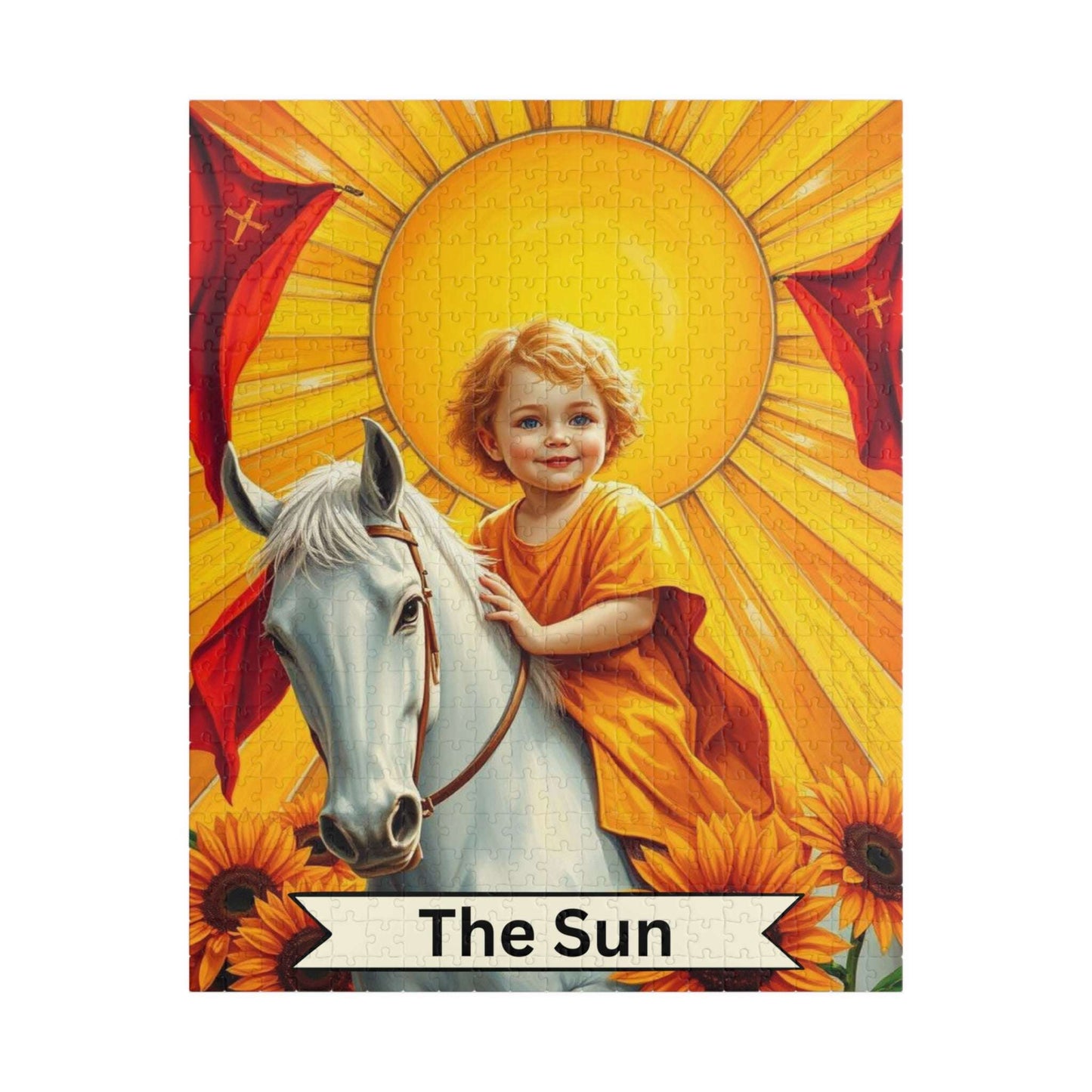 Sunshine Horse Puzzle - Tarot Card Style Jigsaw Game Ideal for Holiday or Birthday Gift, Mindfulness Activity, Family Game Night, Solo Fun 520 pcs (Vertical) Puzzle The Puzzle Chest