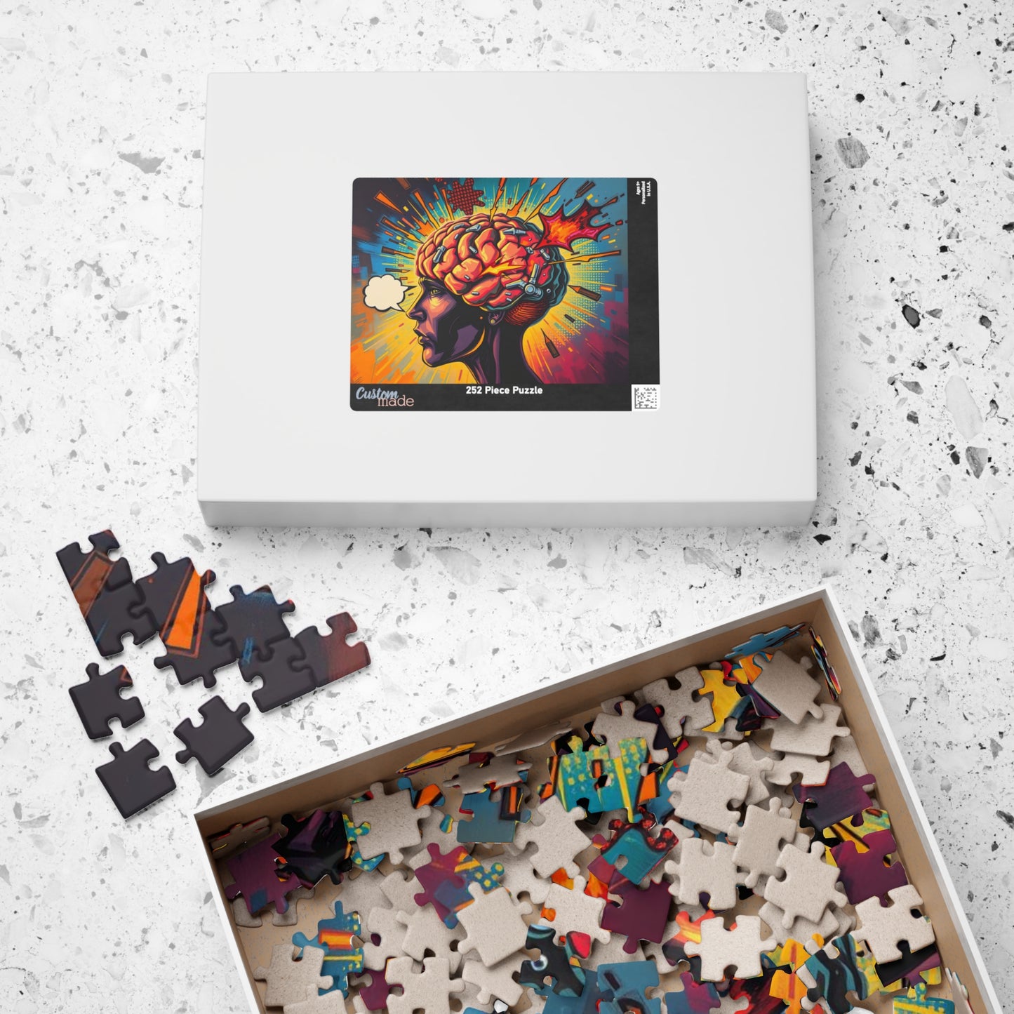 Creative Brain Puzzle - Pop Art Brainstorming Design, Perfect Gift for Puzzle Lovers, Meditation, Family Game Night, Mindfulness Activity Puzzle The Puzzle Chest