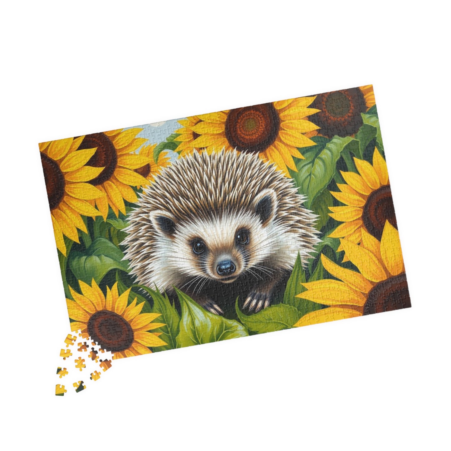 Hedgehog in Sunflowers Jigsaw Puzzle - Nature Lovers Gift, Family Activity, Mindfulness Hobby, Home Entertainment, Fun Challenge Puzzle The Puzzle Chest