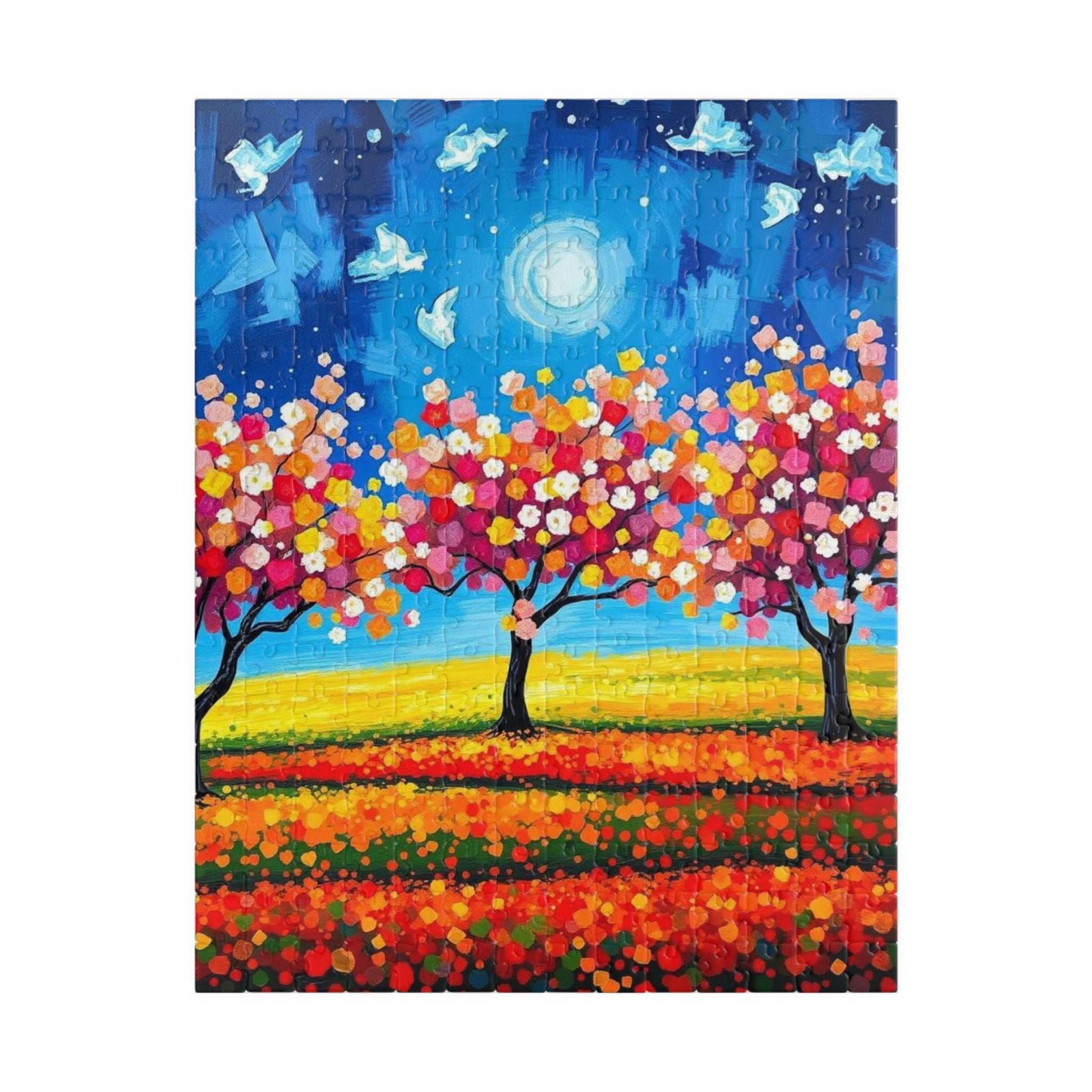 Colorful Fall Trees Puzzle | 110, 252, 520, 1014-piece Autumn Landscape Jigsaw | Best Gift for Nature Lovers, Puzzle Enthusiasts, Family Fun 252 pcs (Vertical) Puzzle The Puzzle Chest
