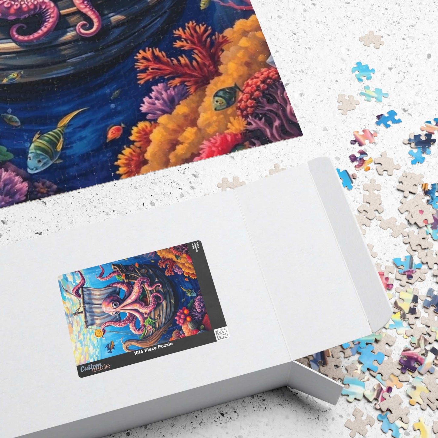 Sunken Pirate Ship Puzzle, Mysterious Underwater Nautical Scene with Octopus Jigsaw Game, Fun Family Activity, Puzzle Fanatic Gift Puzzle The Puzzle Chest