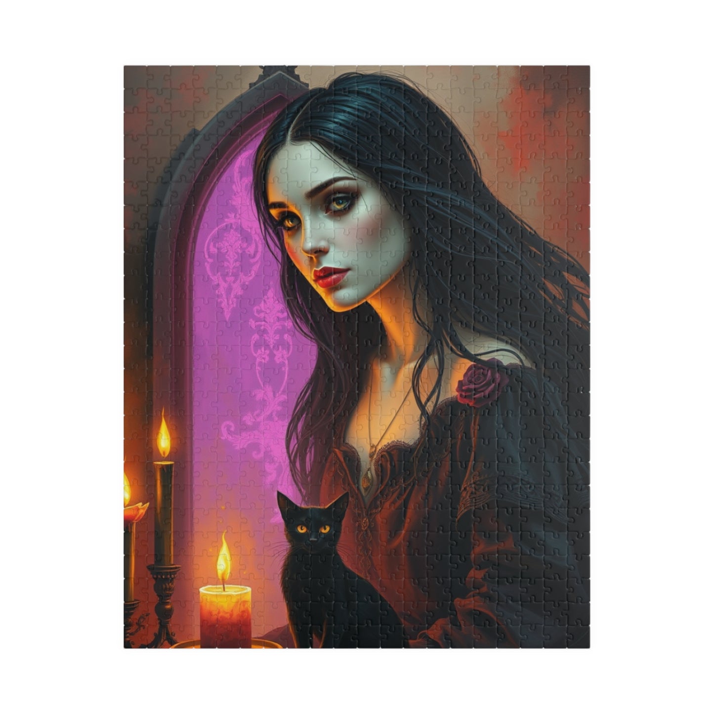 Gothic Witch Jigsaw Puzzle for Adult, Unique Gift for Fantasy Dark Art Lover and Puzzle Enthusiast, Mindful Activity, Quiet Leisure Solo Fun 520 pcs (Vertical) Puzzle The Puzzle Chest