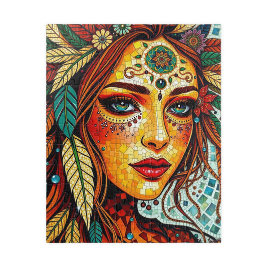 Colorful Bohemian Mosaic Puzzle, Vibrant Puzzle Artwork for Adult, Gift for Puzzle Lover, Home Entertainment, Relaxing Hobby, Mindfulness 110 pcs (Vertical) Puzzle The Puzzle Chest