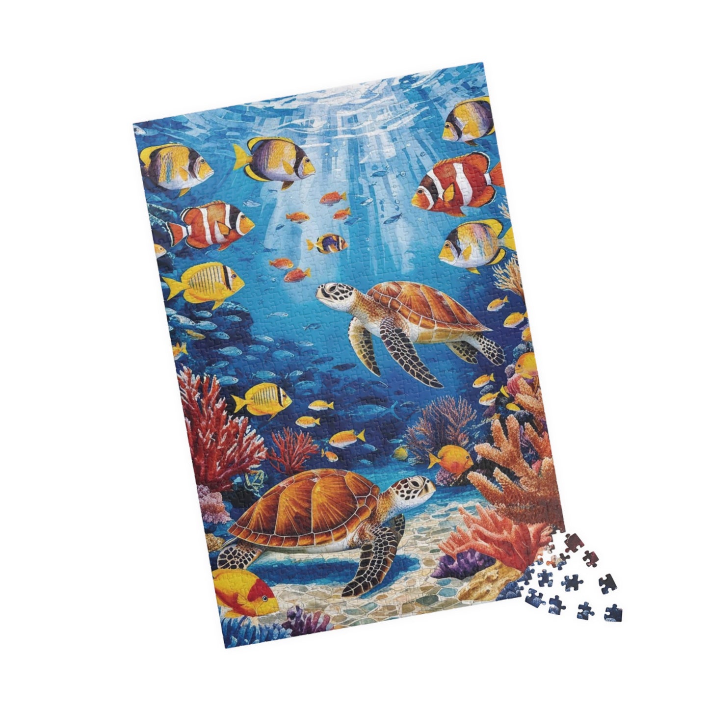 Mosaic Underwater Jigsaw Puzzle, Tropical Fish, Sea Turtle, Sunlit Surface, 520-Piece, Gift for Ocean Lovers, Relaxing Family Activity, Home Puzzle The Puzzle Chest